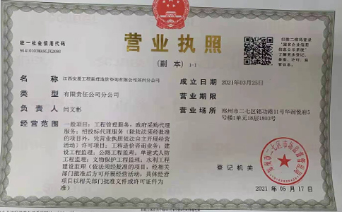 分公司營業(yè)執(zhí)照樣本